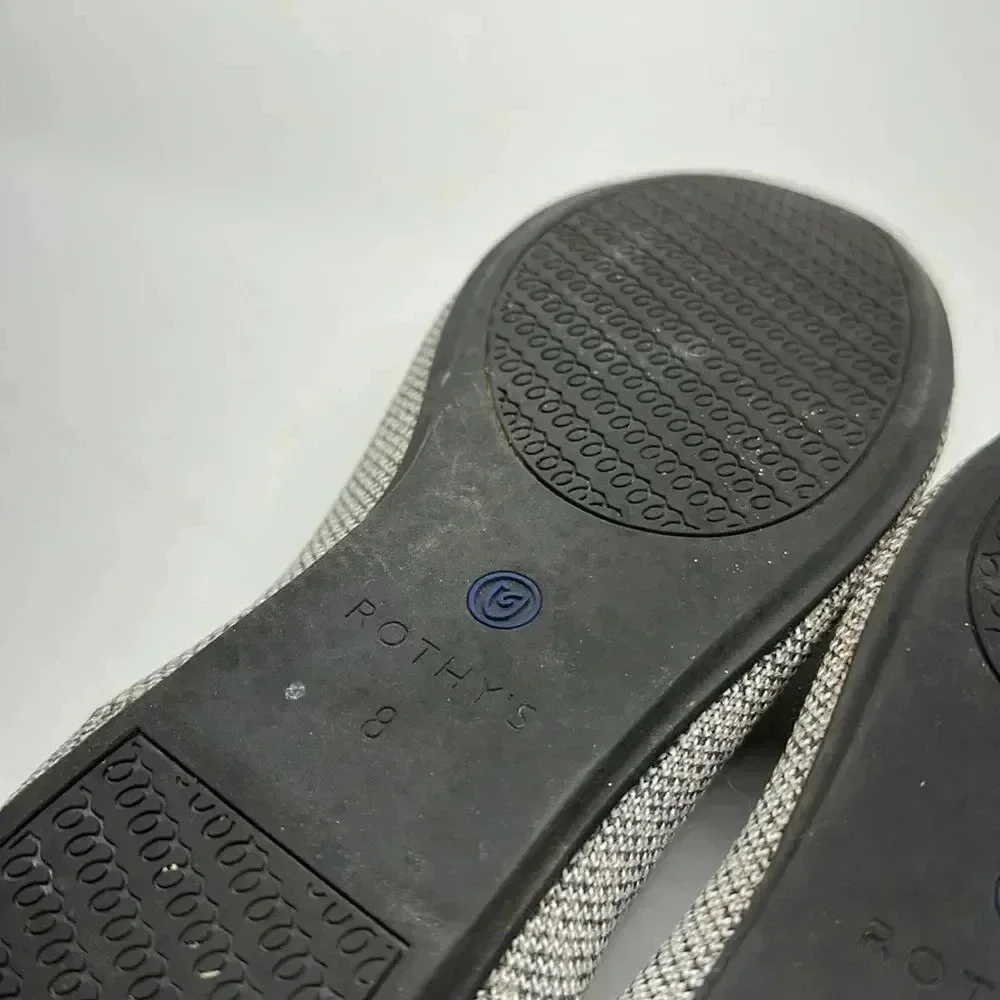 Rothy’s Taupe Heather Grey Blue Slip On Washable Loafers Shoes Size 8 - Picture 11 of 11